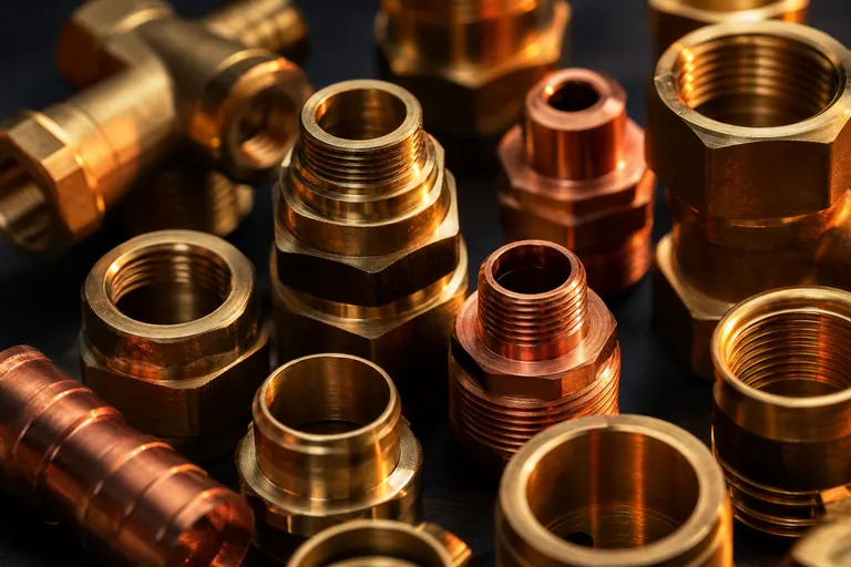 Gedrehte Fittings und Gewindeteile aus Messing und Rotguss