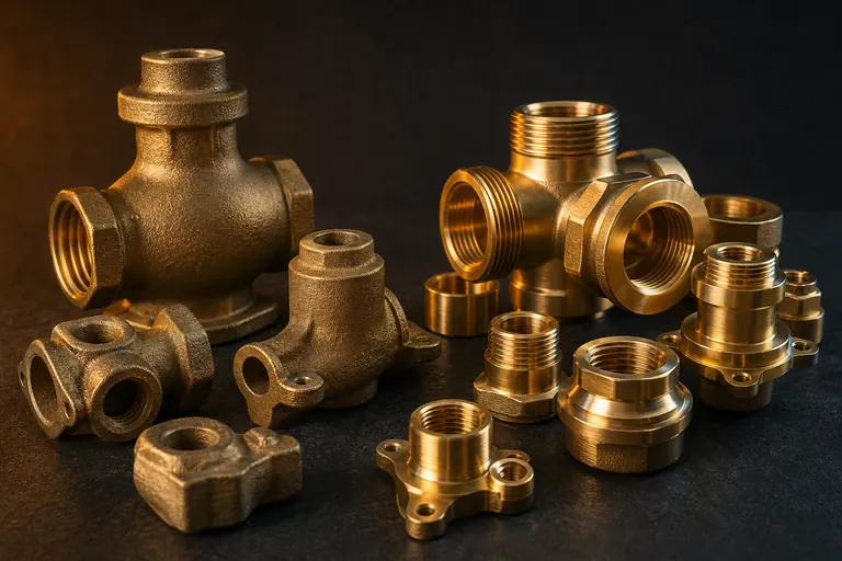 Heißgepresste Ventilkörper und Fittings aus Messing, roh und bearbeitet